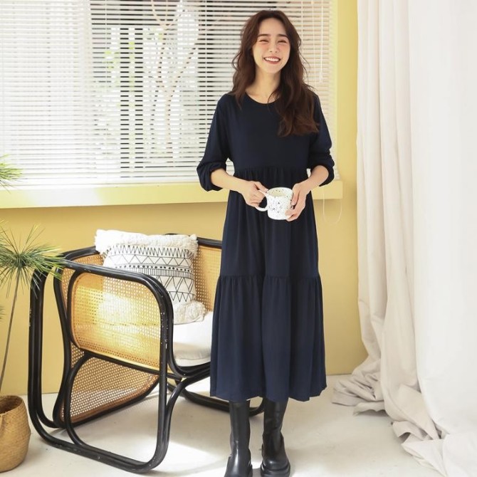flowy nursing dress Ruffle Maternity Nursing Dress Wine / X-Large main image 1